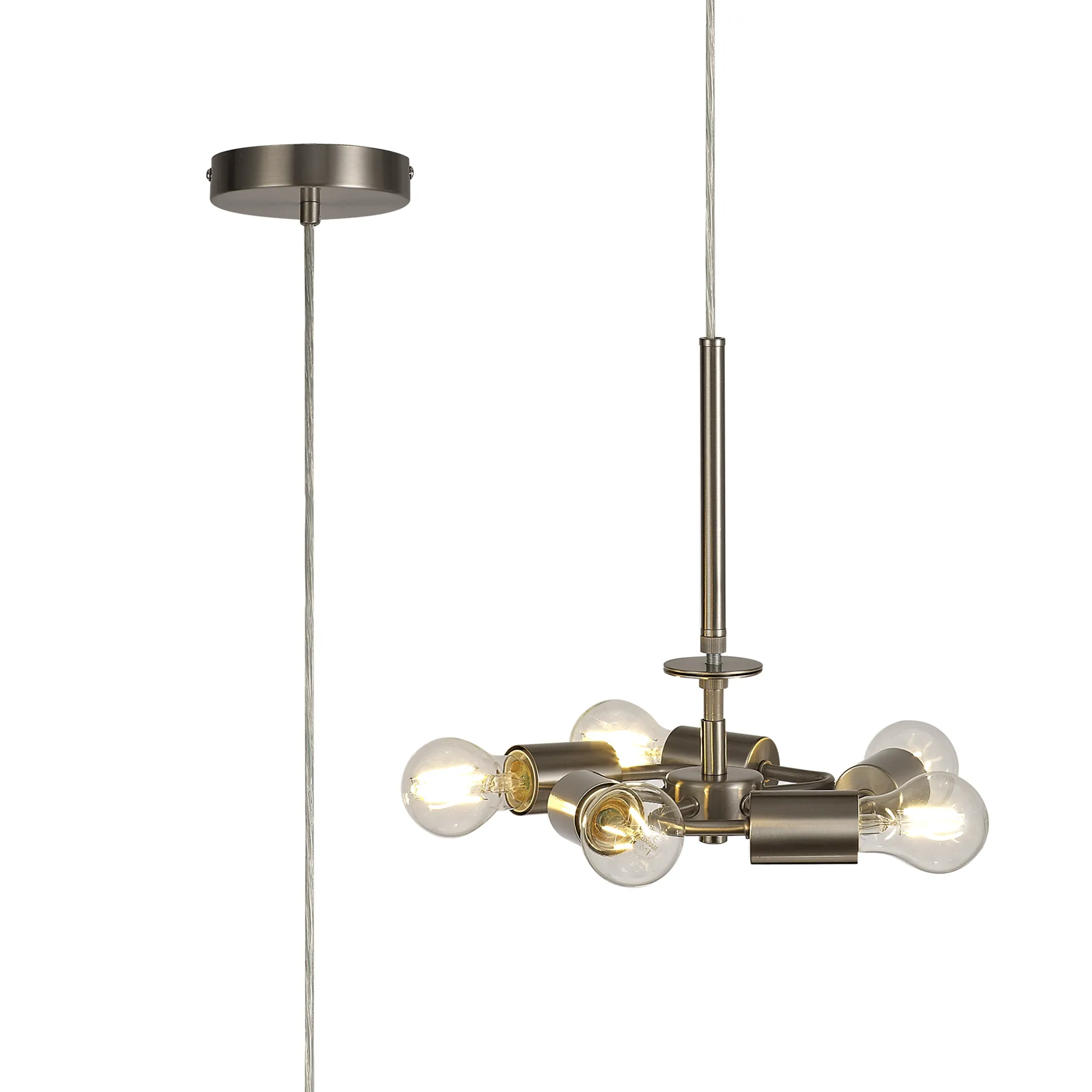 D0511  Baymont Pendant 5 Light Satin Nickel